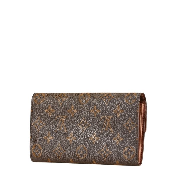 Louis Vuitton Monogram Pochette Porte Monet Long Wallet Brown Leather s - Picture 2 of 10